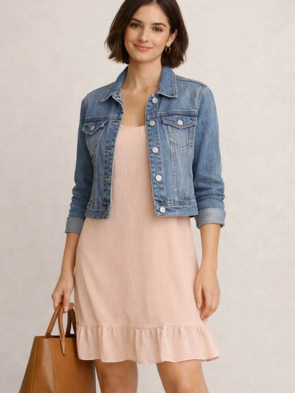 Nanette Lepore  Summer Slip Dress Pastel Peach Ruffle Hem Medium